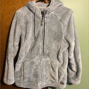 ZeroXposur Plush Hooded Zip Jacket in Light Gray